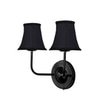 Devansh Dual Black Wallmounted Lamp With Cotton Black Shade
