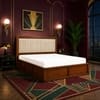 Tarang Solid Wood Compact Queen Bed Hydraulic Storage Provincial Teak Finish Mattress 60 x 72 Inches