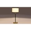 White & Black cotton with Metal Gold Table Lamp