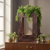 Copper Brown Square Planter Indoor Tabletop Water Fountain
