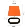 Devansh Orange Cotton Table Lamp With  Wood Black Base -5