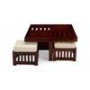 Palladio Sheesham Wood Accent Coffee Table Set With 4 Stools In Honey Finish