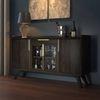 Taarkashi Solid Wood Bar Cabinet in American Walnut Finish
