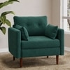 Arihana Boucle Fabric Arm Chair in Green Colour