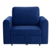 Baruna 1 Seater Velvet Pull Out Sofa Cum Bed with Storage In Blue Color