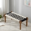 Oakville Sheesham Wood 2 Seater Maachi Bench In Black & White Rope Canning