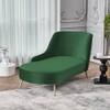 Henz Velvet Chaise Lounger in Green Colour