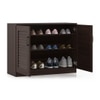 Bennis 12 Pair Shoe Rack in Dark Walnut Finish