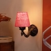 Devansh Metal Electric Wall Light in Antique Gold Colour with Pink Shade Count of 1 Light