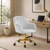 Doe Buck Aurora Modern Grey Luxury Velvet Office Chair
