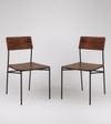 Bunder Solid Wood Dining Chair In Dark Brown Finish