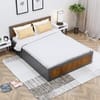 Hexa Engineered Wood Modern King Bed With Headboard With Storage In Slate Grey And Giant Wood