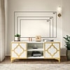Gold Lux free-standing TV cabinet in White