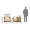 Serra Wooden Sofa - Teak Finish (Smoke Grey)