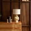 Positano Handicrafted Table Lamp in Yellow and blue checks Colour