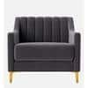 Fame  Velvet 1 Seater Sofa in Dark Grey Colour