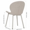 Scandinavian Navon Dining Chair White Matte Beige Finish