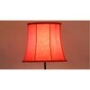 Melina Orange Fabric Floor Lamp with Black Iron Base