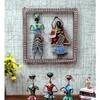 Desert Art Metal Handpainted Dancer Couple Wall Hanging in Black Colour