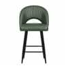 Doe Buck Faux Leather Counter Height Bar Stool in Green Colour with Black Legs