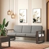 Moreno Three Seater Sofa Wood Sofa In Danish Walnut Finish with Flint Grey Futon Colour