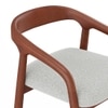 Zen Solid Wood Bar Stool (Honey Finish, White Boucle Colour)