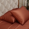 Stoa Paris Satin Pillow Covers,  Premium Plain Pillow Cover Set of 2, 68L x 45W cms - Melted Caramek