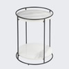 Two Layer Marble Side Table Gold