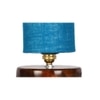 Skeeter Turquoise Jute lamp with brown wood base