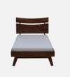 Asher Solid Wood Single Size Non Storage Bed In Provincial Teak Finish