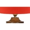 Amara Orange cotton table lamp with Natural Wood Base