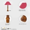 Hatton hand crafted Solid wood honey finish table lamp With Maroon Cotton Shade