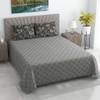 Lena Multi Shade Abstract 400 TC Cotton Satin Flat Super King Size Bedsheet with 2 Pillow Covers – Threads