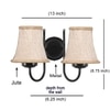 Devansh Dual Black Metal  Wallmounted Lamp With Beige Jute  Shade