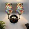 Brody Dual Multicolor Mosaic Glass Wall Mounted Lamp with Steel Base