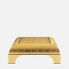Megacosm High End Coffee Table In Golden Leafing Curvy Legs In Electroplated Brass Finish