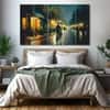 The Castle Decor Beautiful Night Abstract Wall Art Framed Painting 27x48 Inch