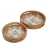 Taj Mahal Garden Wooden Tray Set – Mughal Art Design (Set of 2)