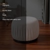 Luxe Collection Cream Fabric Pouf Ottoman