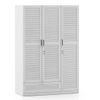 Bennis Engineered Wood 3 Door Wardrobe Without Mirror in White Finish