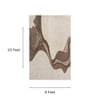 Handmade Wool Area Rug Modern Abstract Wave Brown Beige 8 x 10 Feet Carpet