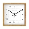 Square Wooden Wall Clock with Roman Numerals and Outer Minute Track