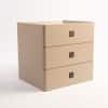 Fawn Engineered Wood Bedside Table in Cream Colour