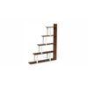Wolabey Engineered Wood Ladder Style Bookshelf in Brown Maple & White