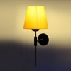 Devansh Metal Electric Wall Light in Black Colour with Yellow Shade Count of 1 Light