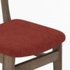 Atlas Crest Storage Solid Wood 6 Seater Dining Table With 6  Lunar Dining Chairs (Finish : Danish Walnut, Chair Colour : Dark Coral)