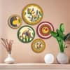 The Castle Decor Madhubani Wall Plates Set of 5 Traditional Indian Folk Art (Style 1)