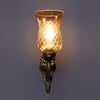 Devansh Metal Electric Wall Light in Antique gold Colour with Lavender Shade Count of 1 Light