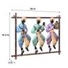 Desert Art Metal Handpainted Blue Tabla Musician Wall Hanging