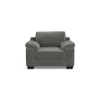 Esquel Luxe 1 Seater Fabric Sofa in Ash Grey Velvet Colour